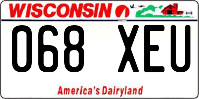 WI license plate 068XEU