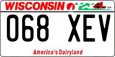 WI license plate 068XEV