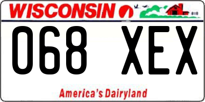 WI license plate 068XEX