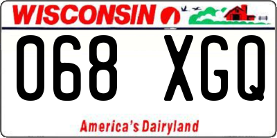 WI license plate 068XGQ