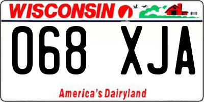 WI license plate 068XJA