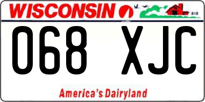 WI license plate 068XJC
