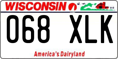 WI license plate 068XLK