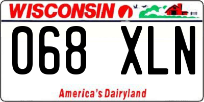 WI license plate 068XLN