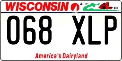 WI license plate 068XLP