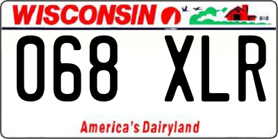 WI license plate 068XLR