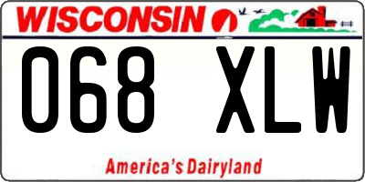 WI license plate 068XLW