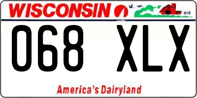 WI license plate 068XLX