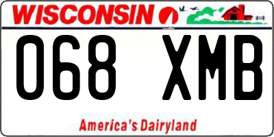 WI license plate 068XMB