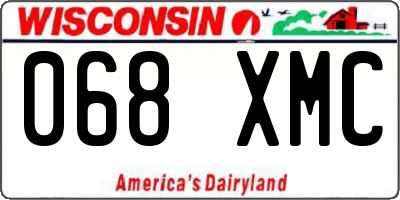 WI license plate 068XMC