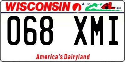 WI license plate 068XMI