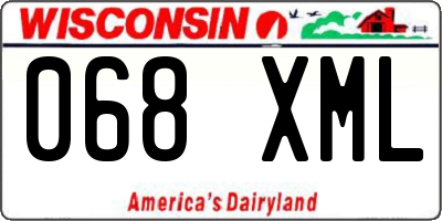 WI license plate 068XML