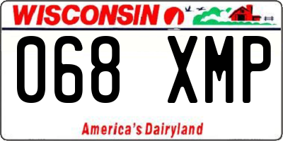 WI license plate 068XMP