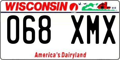 WI license plate 068XMX