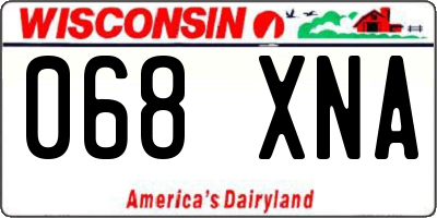 WI license plate 068XNA