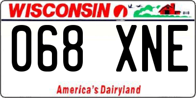 WI license plate 068XNE