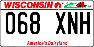 WI license plate 068XNH