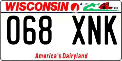 WI license plate 068XNK