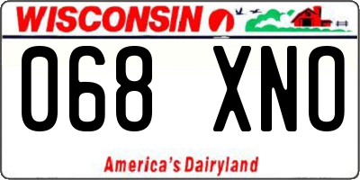 WI license plate 068XNO