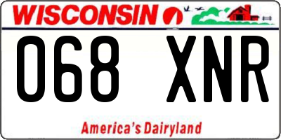 WI license plate 068XNR