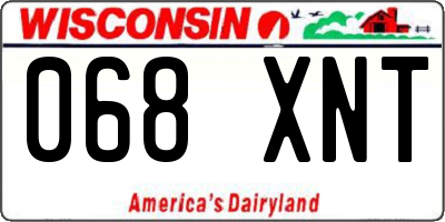 WI license plate 068XNT