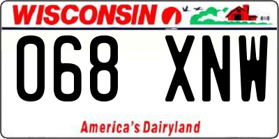 WI license plate 068XNW