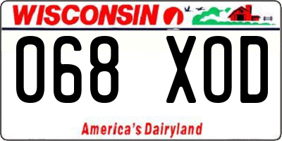 WI license plate 068XOD