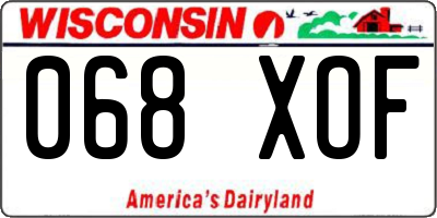 WI license plate 068XOF