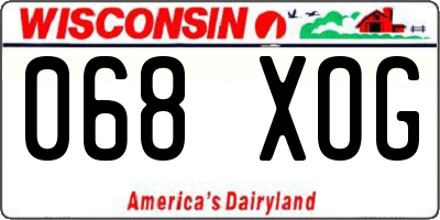 WI license plate 068XOG
