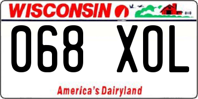 WI license plate 068XOL