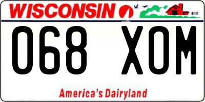 WI license plate 068XOM