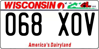 WI license plate 068XOV