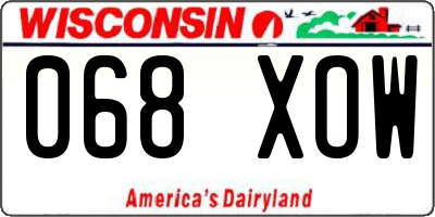 WI license plate 068XOW
