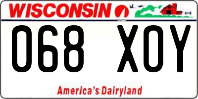 WI license plate 068XOY