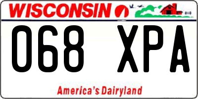 WI license plate 068XPA