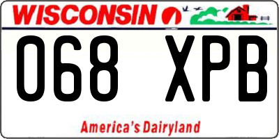 WI license plate 068XPB