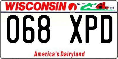 WI license plate 068XPD