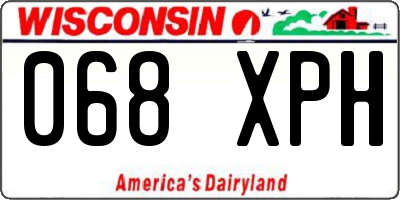 WI license plate 068XPH