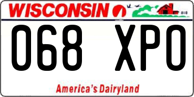 WI license plate 068XPO
