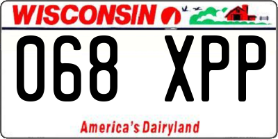 WI license plate 068XPP