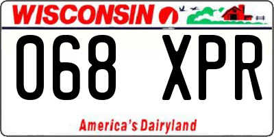 WI license plate 068XPR