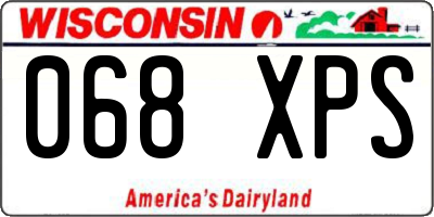 WI license plate 068XPS
