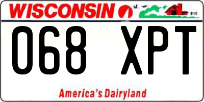 WI license plate 068XPT