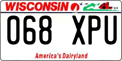 WI license plate 068XPU