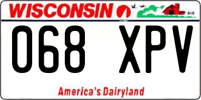 WI license plate 068XPV