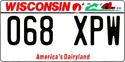 WI license plate 068XPW