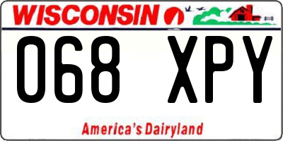 WI license plate 068XPY