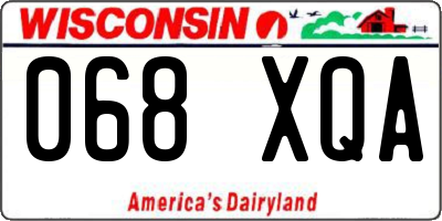 WI license plate 068XQA