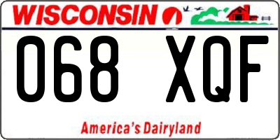 WI license plate 068XQF