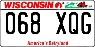 WI license plate 068XQG